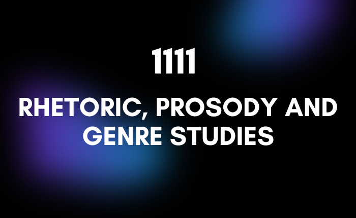 1111 – Rhetoric, Prosody and Genre Studies | Y1S1